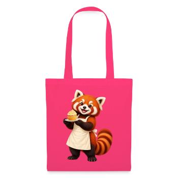 Red Panda Baker mit Cupcake - Stoffbeutel - Azalea - Vorne