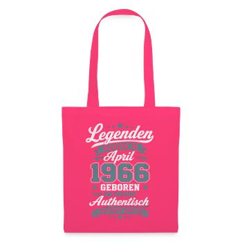 Legenden April 1966 Geburtstag Jahrgang Shirt - Stoffbeutel - Azalea - Vorne