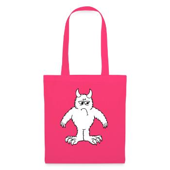 Monster "Gronk" - weiss gefuellt - Stoffbeutel - Azalea - Vorne