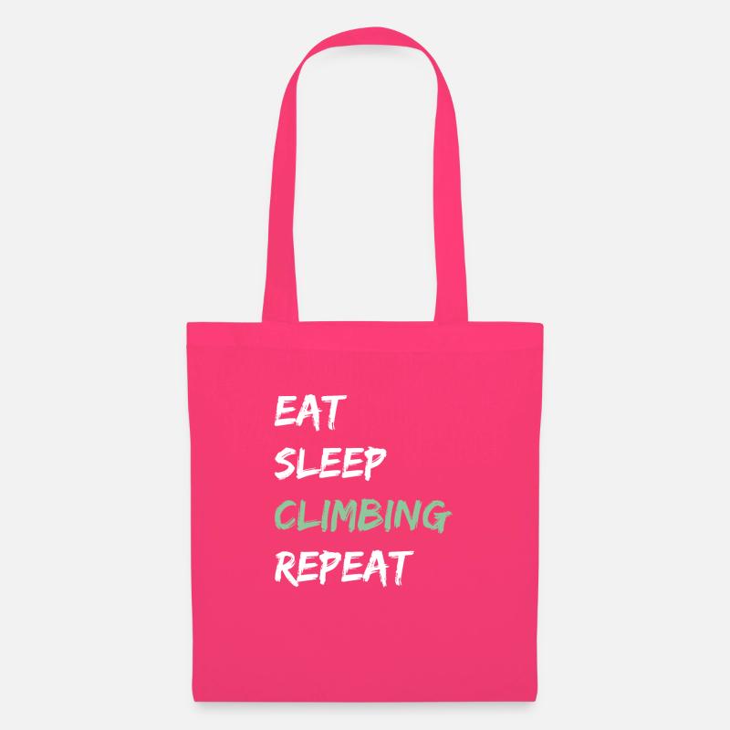 Eat Sleep climbing Repeat Tshirt - Stoffbeutel - Azalea