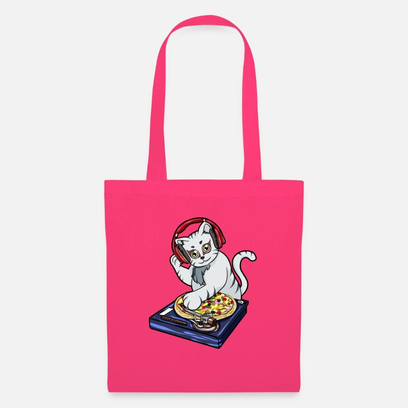 Katze Pizza DJ - Stoffbeutel - Azalea
