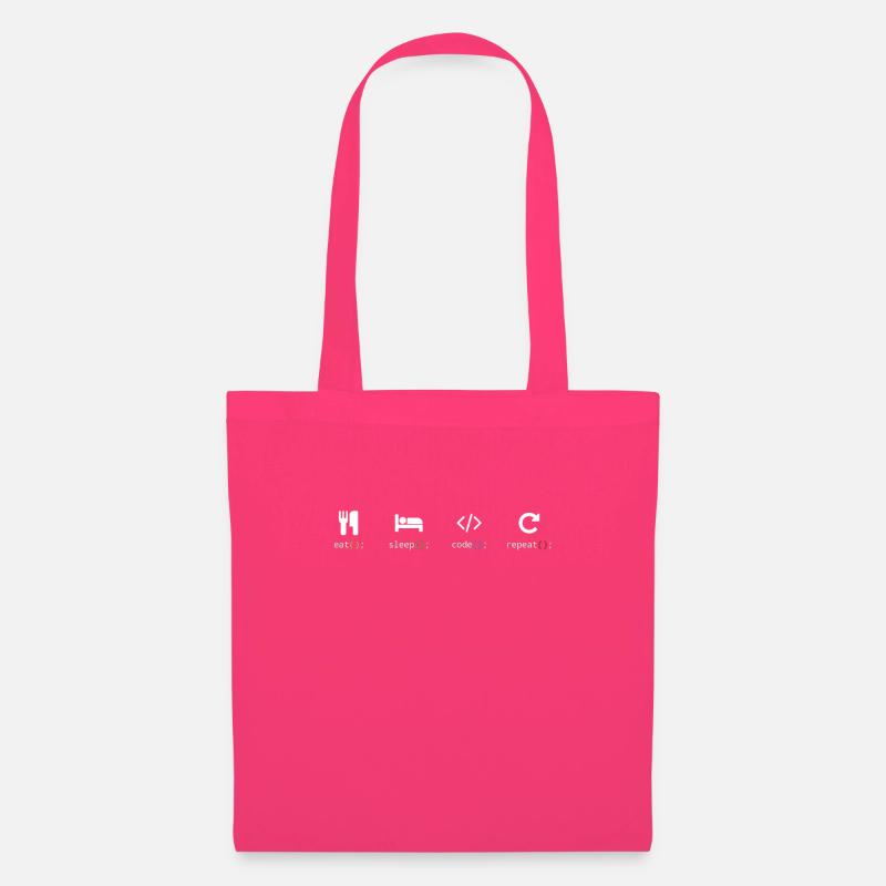 Mangez le code de sommeil, répétez la programmation Nerd - Sac en tissu - rose azalée