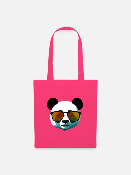Panda mit Sonnenbrille Farbverlauf - Stoffbeutel - Azalea