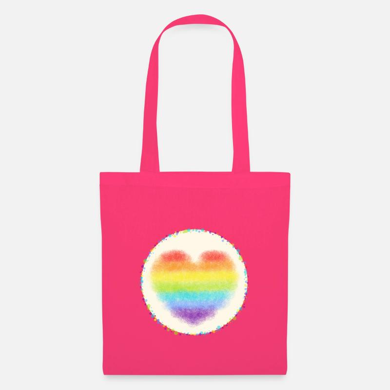 Regenbogen Herz mit Konfetti bunt - Stoffbeutel - Azalea