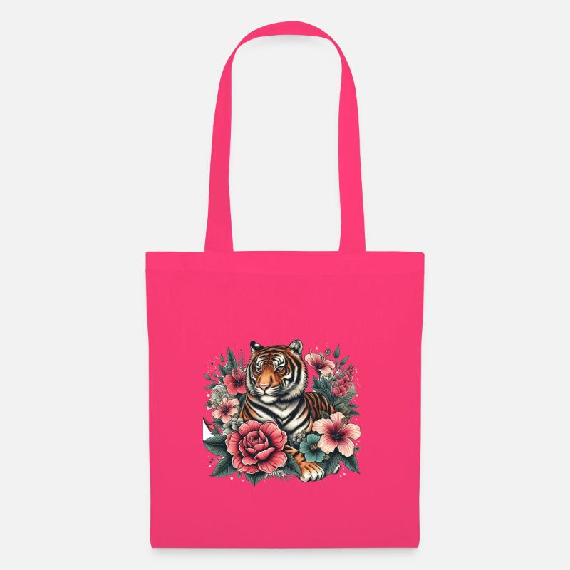 Tiger mit Blumen - Stoffbeutel - Azalea