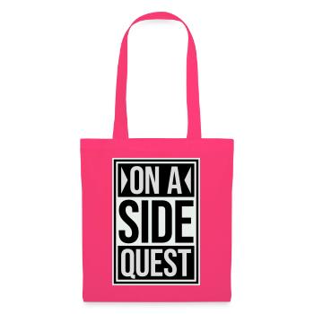 On A Side Quest Gaming Adventure Spruch Logo Text - Stoffbeutel - Azalea - Vorne