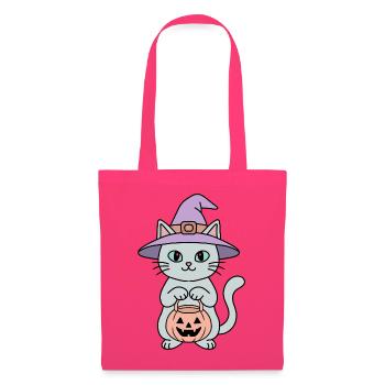 Kürbis-Halloween-Hexenkatze - Stoffbeutel - Azalea - Vorne