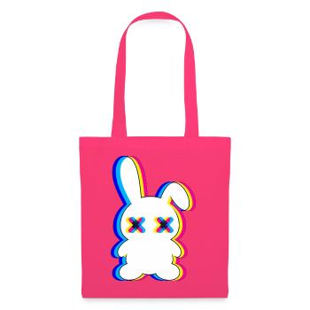 Glitch-Hase mit X-Augen - Stoffbeutel - Azalea - Vorne