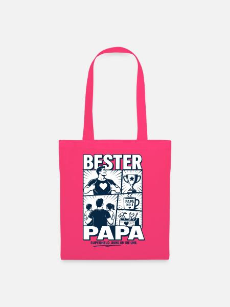 Bester Papa Superheld Design - Stoffbeutel - Azalea