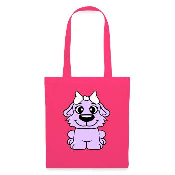 Hund Mädchen Hübsch Schleife Weiblich Frau Girl - Stoffbeutel - Azalea - Vorne
