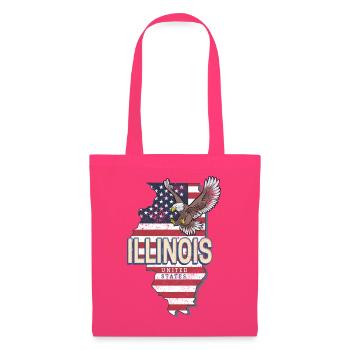 Souvenir vintage Illinois, États-Unis, États-Unis - Sac en tissu - rose azalée - Devant