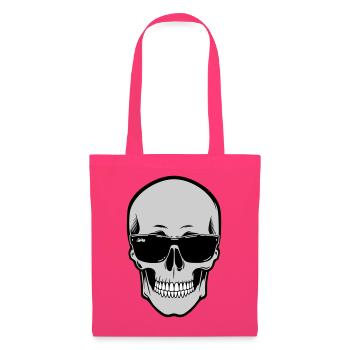 Graphique de crâne avec lunettes de soleil - Sac en tissu - rose azalée - Devant
