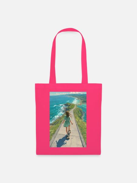 Coastal Crest Longboarder - Stoffbeutel - Azalea