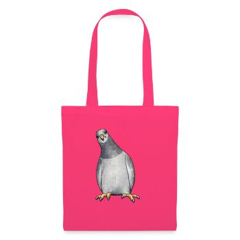 Watercolor Pigeon on Black - Tote Bag - azalea - Front