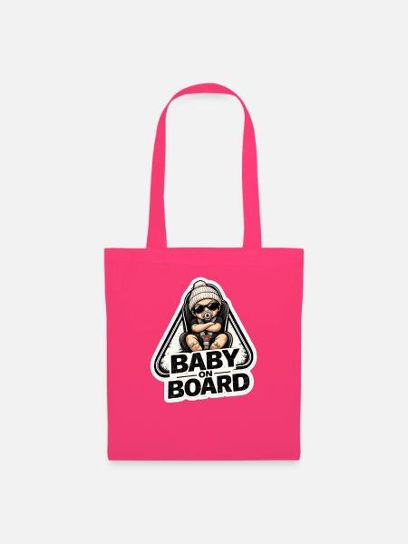 Baby on Board Sticker - Stoffbeutel - Azalea
