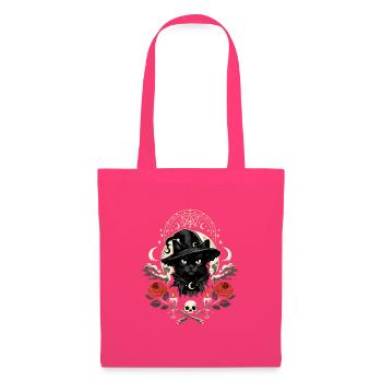 Schwarze Katzenhexe Mondkreis - Stoffbeutel - Azalea - Vorne