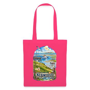 Nesmersiel Küstenidylle: Hafen & Dünen - Stoffbeutel - Azalea - Vorne