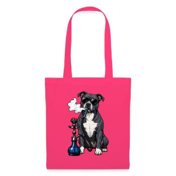 Staffordshire Bull Terrier mit Shisha - Stoffbeutel - Azalea - Vorne