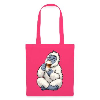 Yeti mit Latte Macchiato - Stoffbeutel - Azalea - Vorne