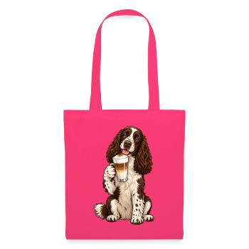 Englischer Springer Spaniel mit Latte Macchiato - Stoffbeutel - Azalea - Vorne