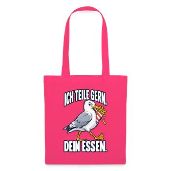 Ich teile gern – dein Essen – Möwe - Stoffbeutel - Azalea - Vorne