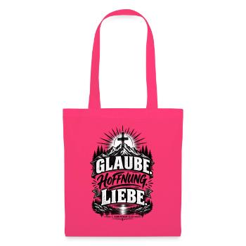 Glaube. Hoffnung. Liebe. – 1. Korinther 13,13 - Stoffbeutel - Azalea - Vorne