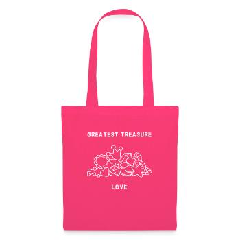 L’amour : le plus grand trésor - Sac en tissu - rose azalée - Devant