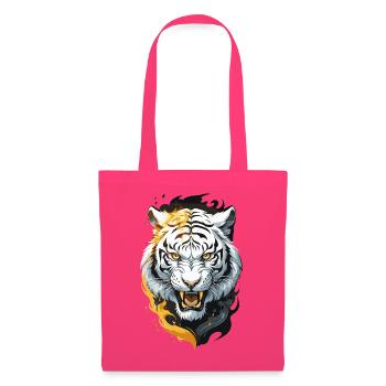 Flammen-Tiger Weißer Krieger - Stoffbeutel - Azalea - Vorne