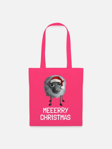 Meeerry Christmas Schaf - Mit Weihnachtsmütze - Stoffbeutel - Azalea