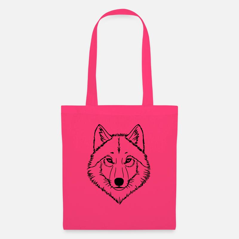 drawing Wolve - Sac en tissu - rose azalée