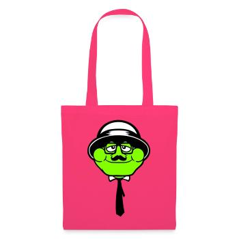 Grenouille Sir Mr. Rich Gangster Lunettes Chapeau Cravate - Sac en tissu - rose azalée - Devant