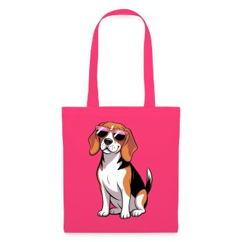 Beagle-Hund mit Sonnenbrille - Stoffbeutel - Azalea - Vorne