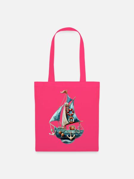 Vintage-blaue Segelyacht - Stoffbeutel - Azalea
