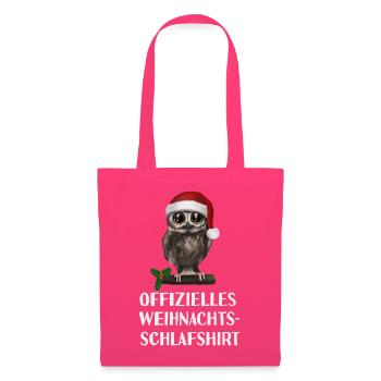 Offizielles Weihnachts-Schlafshirt - Eule wach - Stoffbeutel - Azalea - Vorne