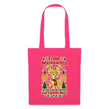 Frohe Weihnachtn a guads Neis - Stoffbeutel - Azalea - Vorne