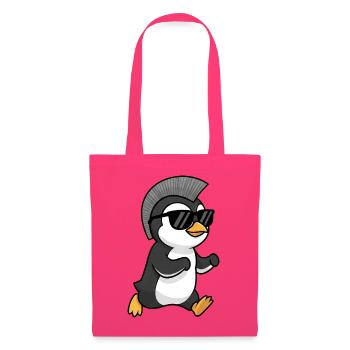Pinguin Punk Irokese Sonnenbrille Cartoon - Stoffbeutel - Azalea - Vorne
