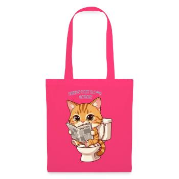 Toilettenkatze liest Zeitung süße Katze - Stoffbeutel - Azalea - Vorne