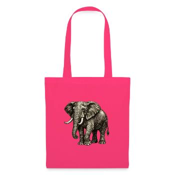 Vintage Elephant Illustration – Power & Nature - Tote Bag - azalea - Front