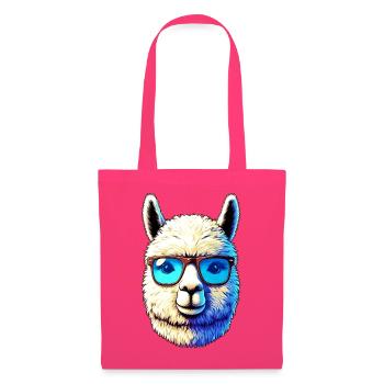 Alpaga avec lunettes de soleil - Sac en tissu - rose azalée - Devant