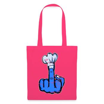 Mittelfinger Stinkefinger Kochmütze Design Blau - Stoffbeutel - Azalea - Vorne