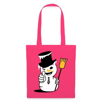 Un bonhomme de neige cool avec le pouce vers le haut - Sac en tissu - rose azalée - Devant
