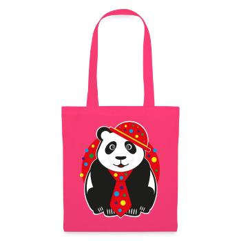 Panda mit lustigen Hut, Krawatte und Konfetti. - Stoffbeutel - Azalea - Vorne
