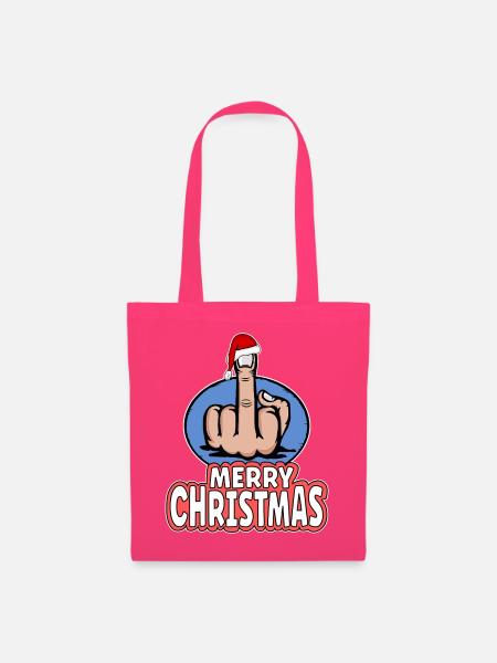 Merry Christmas Mittelfinger Stinkefinger  - Stoffbeutel - Azalea