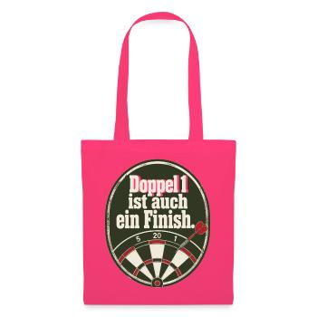 Doppel 1 ist auch ein Finish Vintage Darts Schild - Stoffbeutel - Azalea - Vorne