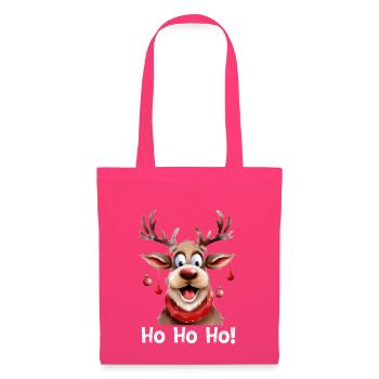 Rentier Ho Ho Ho Weihnachten Lustiges Motiv - Stoffbeutel - Azalea - Vorne