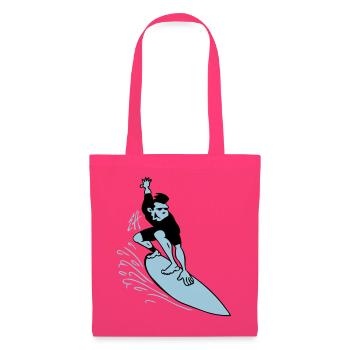 Two Color Surfer Drawing - Tote Bag - azalea - Front