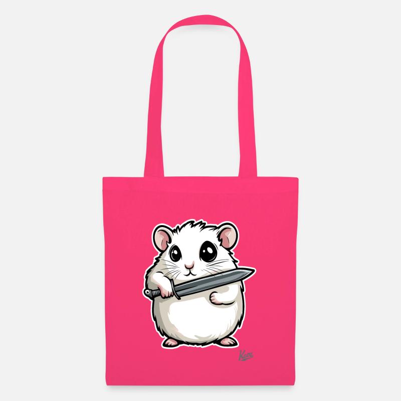 Lustiger Hamster mit Messer - Stoffbeutel - Azalea