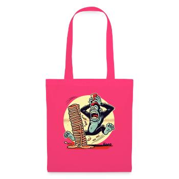 Singe crêpe – le chaos avec du sirop - Sac en tissu - rose azalée - Devant