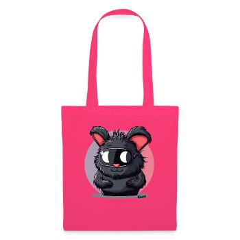 Lapin drôle avec des lunettes de ski - Sac en tissu - rose azalée - Devant