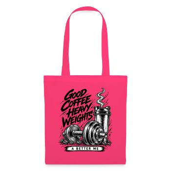 Good Coffee Heavy Weights – Fitnessstudio & Kaffee - Stoffbeutel - Azalea - Vorne